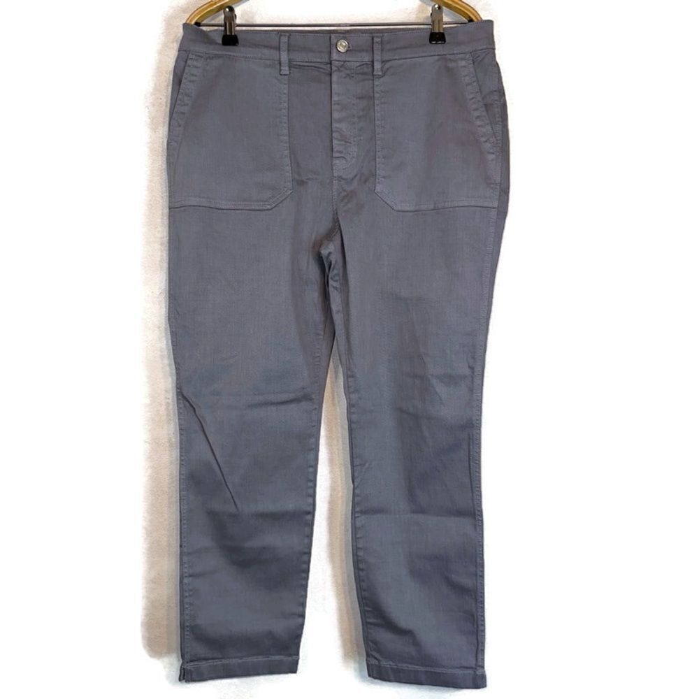 J. Crew Pants Women's 32 Gray Vintage Straight Cargo Slub Sateen J7142 Slate NWT